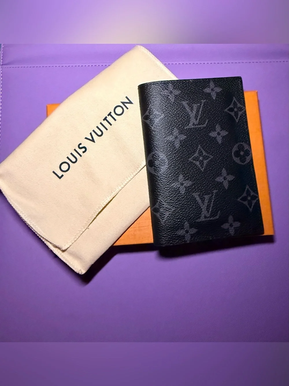 Louis Vuitton M64501 Monogram Black Leather Passport Holder -New